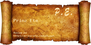 Prinz Ete névjegykártya
